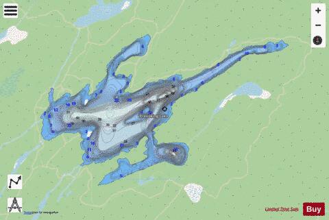 Provoking Lake depth contour Map - i-Boating App - Streets