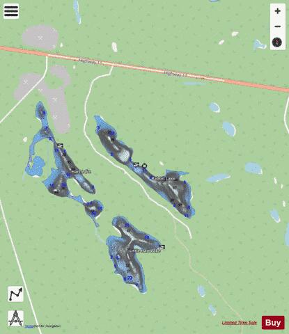 Rabbit Lake depth contour Map - i-Boating App - Streets