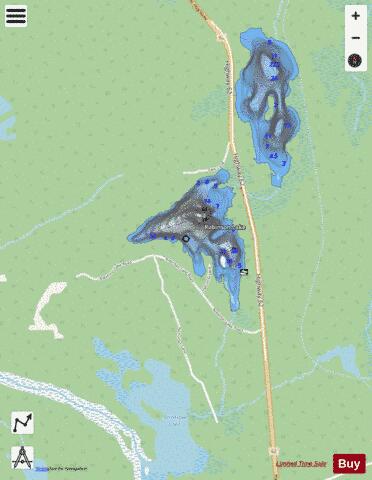 Robinson Lake depth contour Map - i-Boating App - Streets