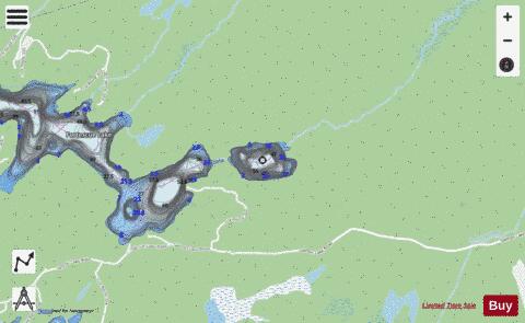 Round Lake Peterborough depth contour Map - i-Boating App - Streets