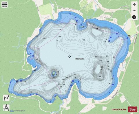 Sand Lake depth contour Map - i-Boating App - Streets