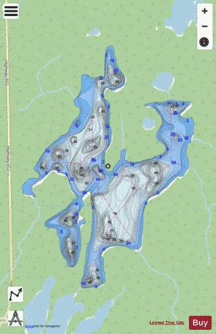 Starvation Lake Bragg depth contour Map - i-Boating App - Streets