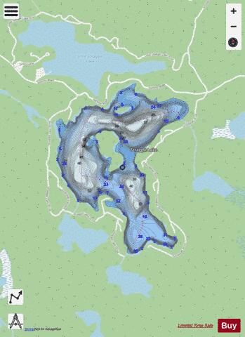 Straggle Lake depth contour Map - i-Boating App - Streets