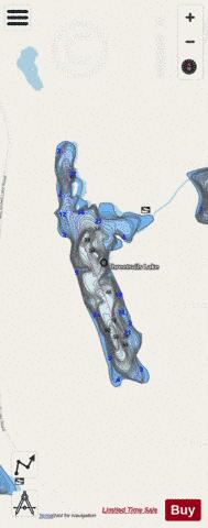 Threetrails Lake depth contour Map - i-Boating App - Streets
