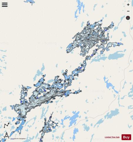 Jonas(Bell) Lake depth contour Map - i-Boating App - Streets