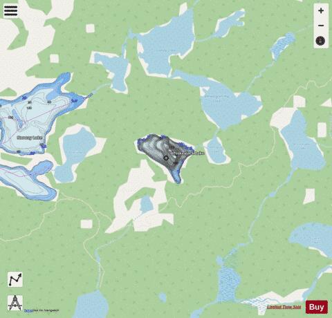 Whiskeyjack Lake depth contour Map - i-Boating App - Streets