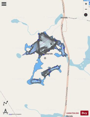 Whitney Lake depth contour Map - i-Boating App - Streets