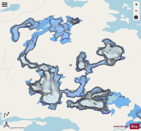 Yoke Lake depth contour Map - i-Boating App - Streets