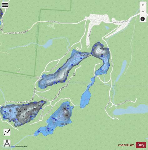 Lac Caribou depth contour Map - i-Boating App - Streets