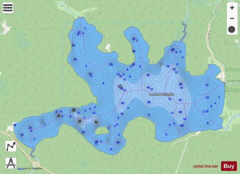 Lac Des Araignees depth contour Map - i-Boating App - Streets