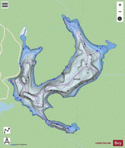 Bell Lac depth contour Map - i-Boating App - Streets