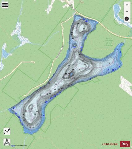 Breeches Lac depth contour Map - i-Boating App - Streets