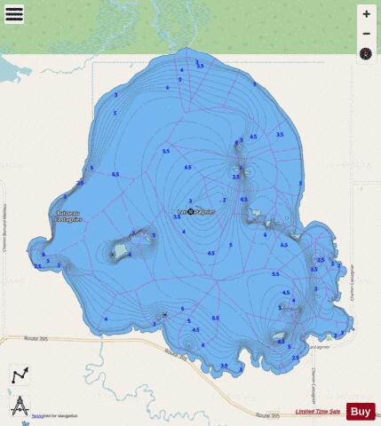 Castagnier Lac depth contour Map - i-Boating App - Streets