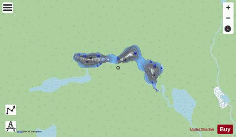 Croche Lac B depth contour Map - i-Boating App - Streets
