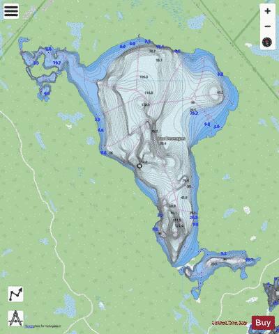Devenyns Lac depth contour Map - i-Boating App - Streets