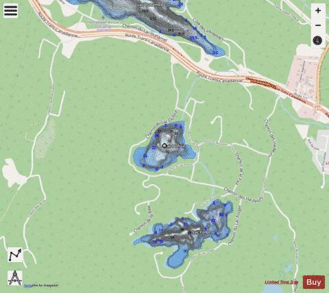 Dufour Lac depth contour Map - i-Boating App - Streets