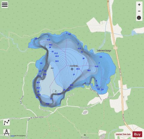 Evain Lac depth contour Map - i-Boating App - Streets