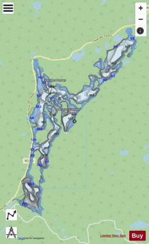 Lac Aux Grandes Pointes depth contour Map - i-Boating App - Streets