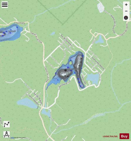 Grenier Lac / Lac Drouin depth contour Map - i-Boating App - Streets