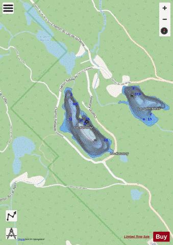 Kataway Lac depth contour Map - i-Boating App - Streets
