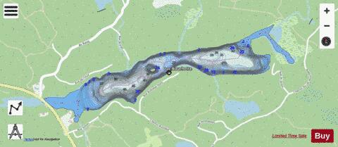Lac Bouchette depth contour Map - i-Boating App - Streets
