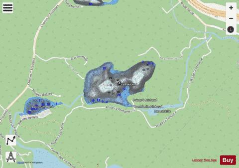 Lac La Fontaine depth contour Map - i-Boating App - Streets