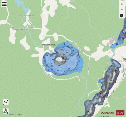 Lac Rond C depth contour Map - i-Boating App - Streets