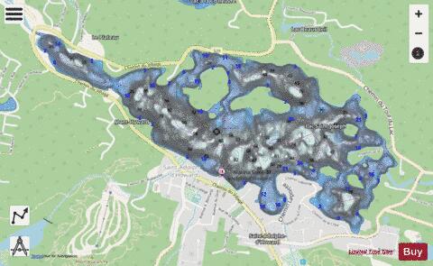 Lac Saint Joseph depth contour Map - i-Boating App - Streets