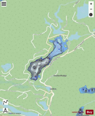 Lac Du Coeur depth contour Map - i-Boating App - Streets