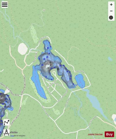 Lac La Clef depth contour Map - i-Boating App - Streets