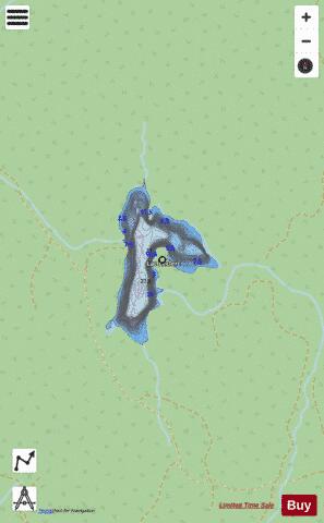 Leclerc Lac A depth contour Map - i-Boating App - Streets