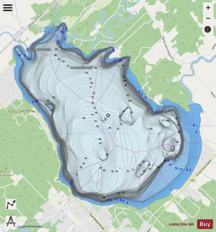 Lac Maskinonge depth contour Map - i-Boating App - Streets