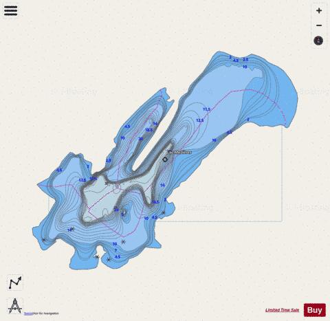 Mezieres Lac depth contour Map - i-Boating App - Streets