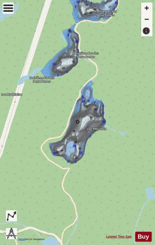Mocassin Lac depth contour Map - i-Boating App - Streets