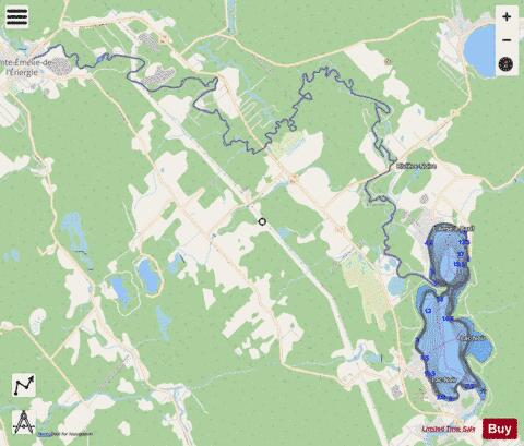 Noir Lac depth contour Map - i-Boating App - Streets