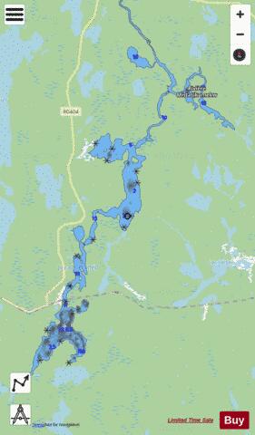 Lac Escalana depth contour Map - i-Boating App - Streets