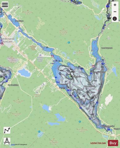 Ouareau Lac depth contour Map - i-Boating App - Streets