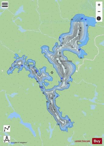 Lac Lapeche depth contour Map - i-Boating App - Streets