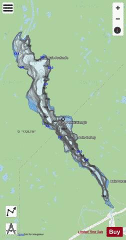 Pentecote Lac depth contour Map - i-Boating App - Streets