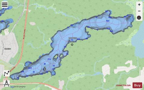 Rouyn Lac depth contour Map - i-Boating App - Streets