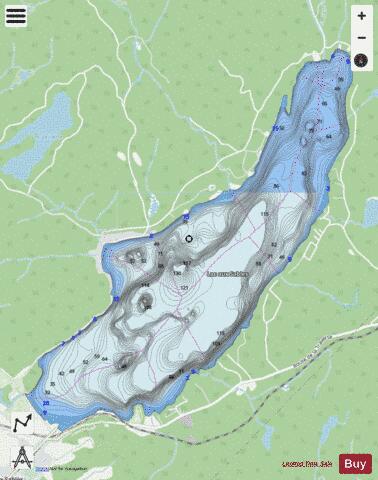 Sables Lac Aux depth contour Map - i-Boating App - Streets