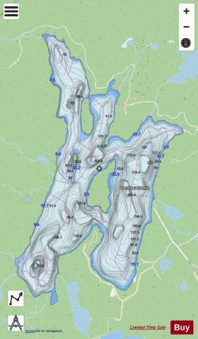 Sacacomie Lac depth contour Map - i-Boating App - Streets