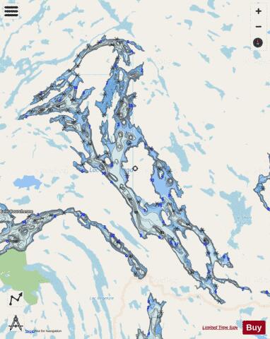 Saseginaga Lac depth contour Map - i-Boating App - Streets