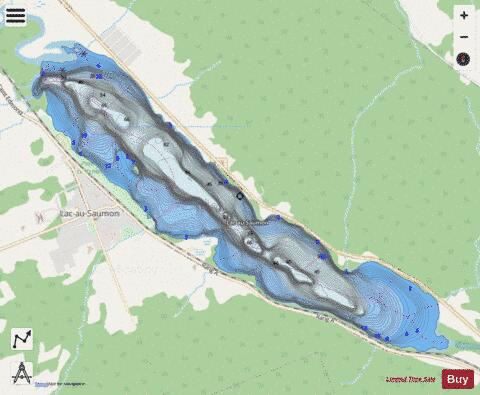 Saumon Lac Au depth contour Map - i-Boating App - Streets