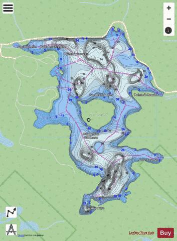 Sept Iles Lac Des depth contour Map - i-Boating App - Streets