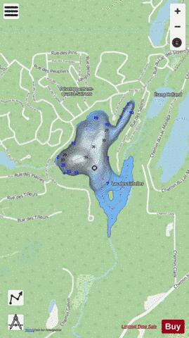 Sittelles Lac Des depth contour Map - i-Boating App - Streets