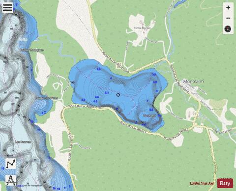 Rond, Lac depth contour Map - i-Boating App - Streets