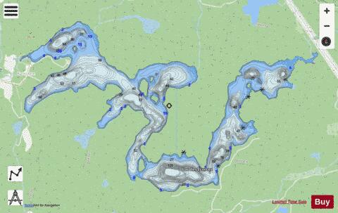 Ecorces, Lac des depth contour Map - i-Boating App - Streets