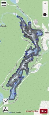 Equerre, Lac depth contour Map - i-Boating App - Streets