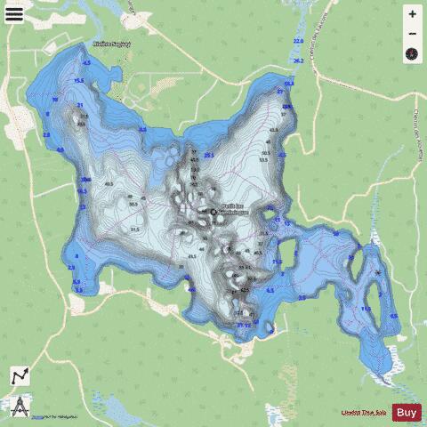 Nominingue, Petit lac depth contour Map - i-Boating App - Streets